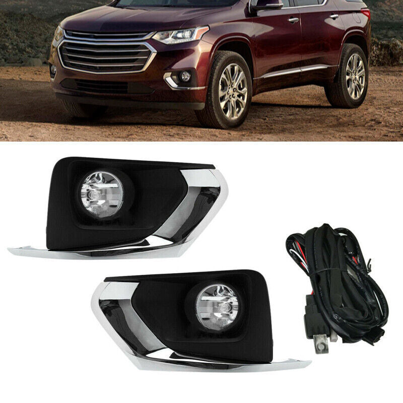 The driver's headlight kit (left) and fog lights (right) are compatible with 2018 and 2019 for Chevrolet Traverse models.