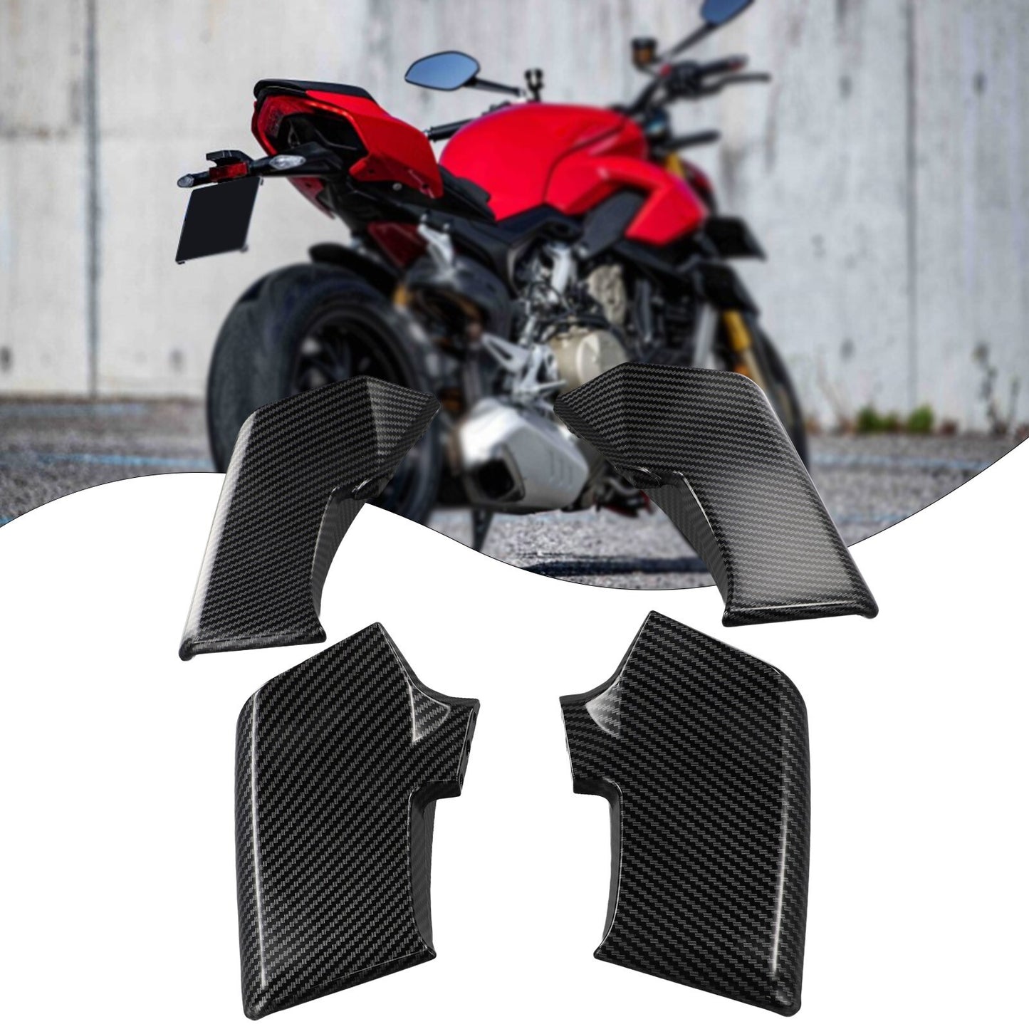 for DUCATI Streetfighter V4 /S/SP V2/S Carbon Fiber Spoiler Fxed Winglets Wings