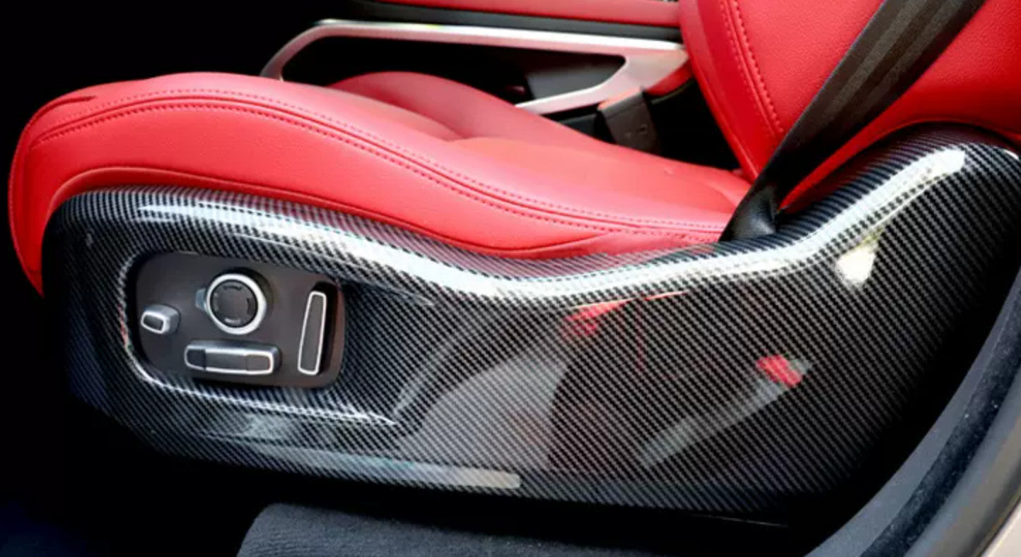 Protection Cover 2PCS Carbon Fiber Power for Seat Side Frame for Jaguar XF 2021-2023