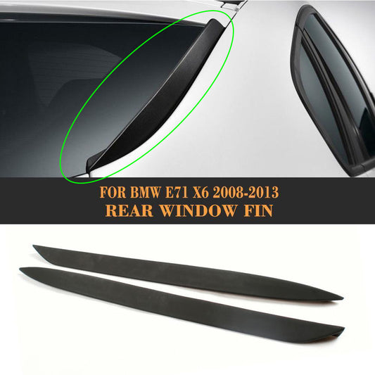 2pcs PU Rear Window Fins Side Spoiler Flaps Wing Lip for BMW X6 E71 E72 2008-13