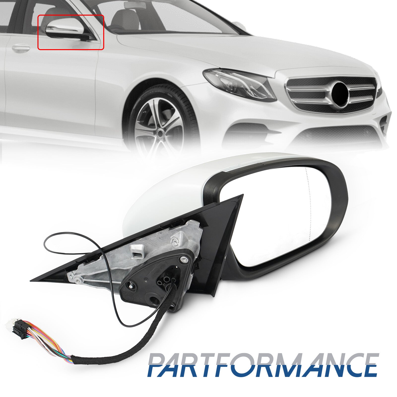 White right passenger side mirror is suitable for 2015-2021 for Mercedes C250 C300 C350 C63