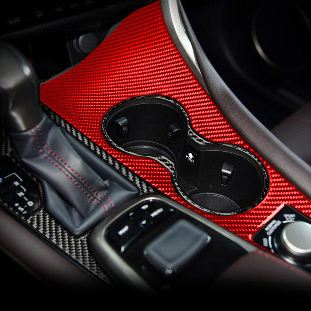 Red Carbon Fiber Water Cup Holder Panel Trim for Lexus RX300 270 200T 450H 16-19