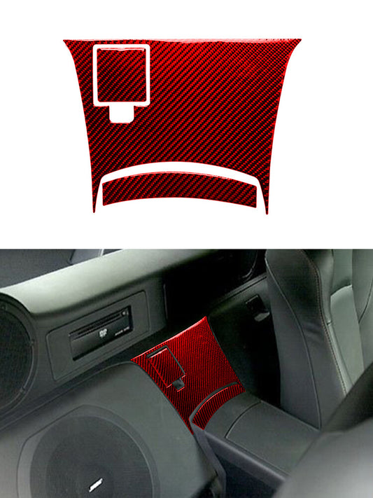 Red Rear Center Console Frame Trim Cover Carbon Fiber for Nissan 350Z 2006-2009