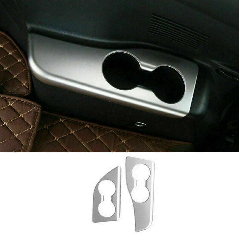 for Toyota Highlander 2014-2019 Silver Car Inner Rear Water Cup Panel Cover Trim