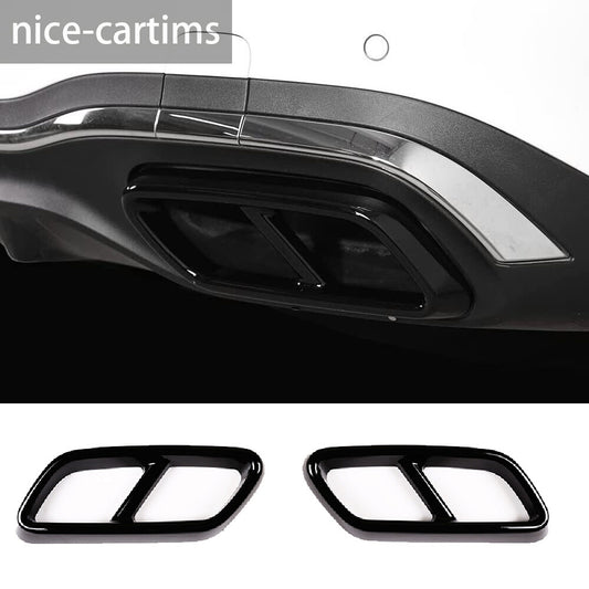 for Benz C Class W206 2022+ Rear Exhaust Muffler Tail Pipe Cover ABS Gloss Black
