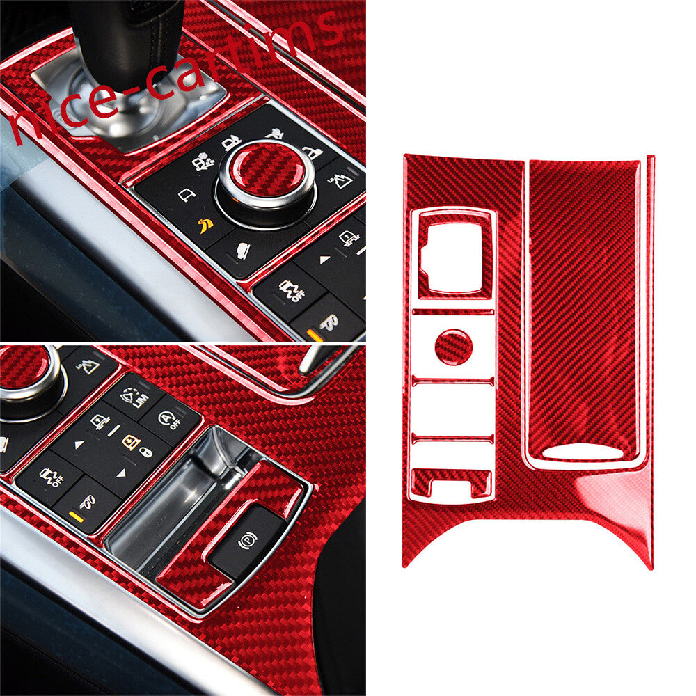 For LR for Range Rover Sport 2014-17Red Carbon Fiber Console Gear Shift Panel Trim¡Á8