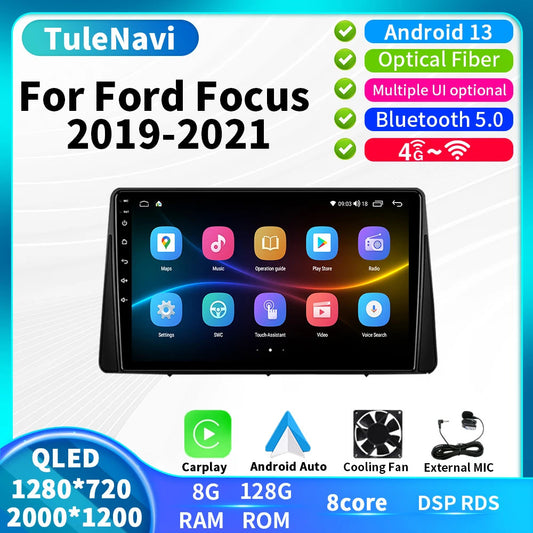 for Ford Focus 2009-2021 GPS Navigation CarPlay Car Radio Android Stereo Player