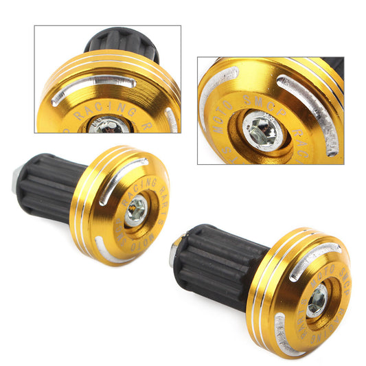 7/8 Handlebar Grips Handle Bar End Cap Plugs Slider Gold Motor CNC Dirt Bike