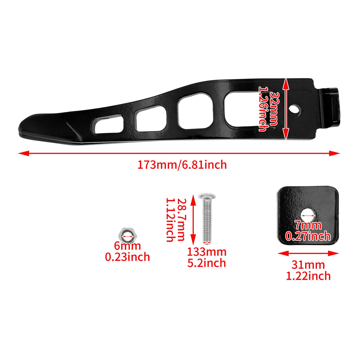 Black Stand Kickstand Extension for Harley Dyna Fat Bob Super Glide 1993-2017