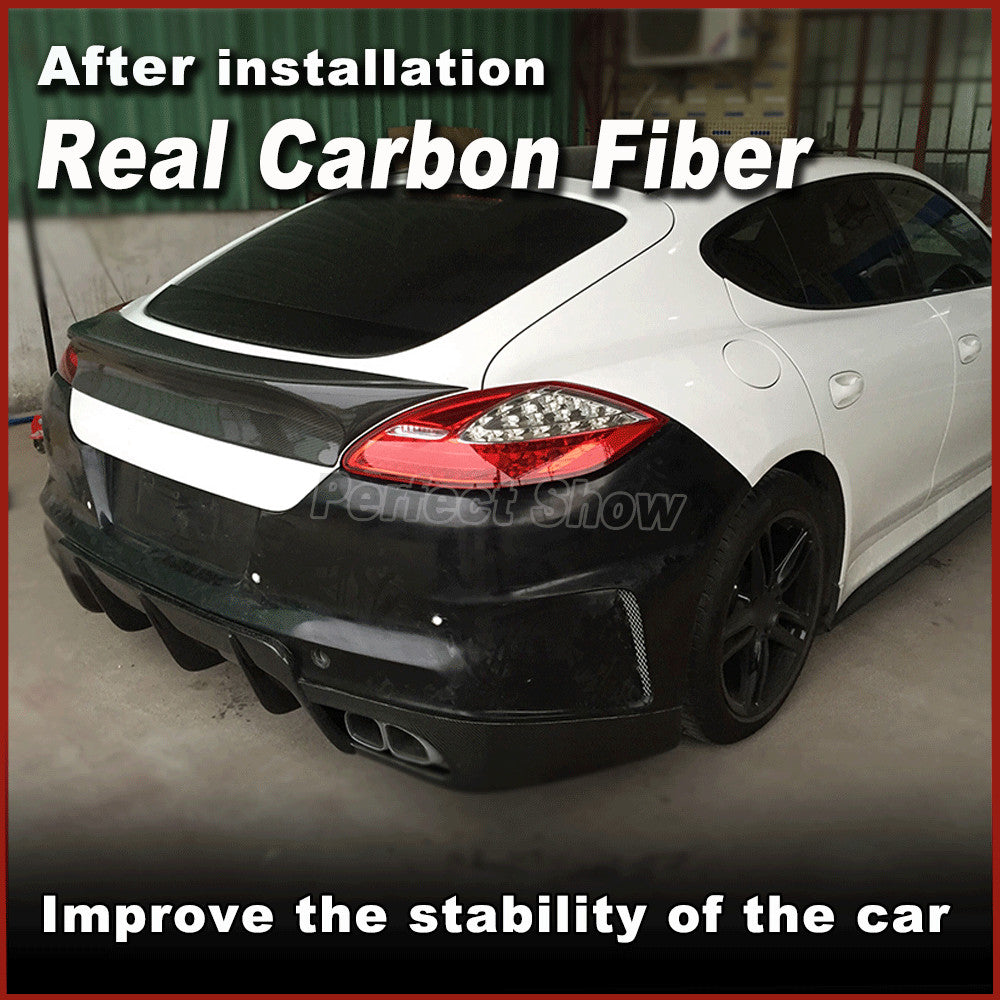 REAL CARBON Rear Lip Trunk Boot Spoiler Wing Fit For Prosche for Panamera 2010-2013