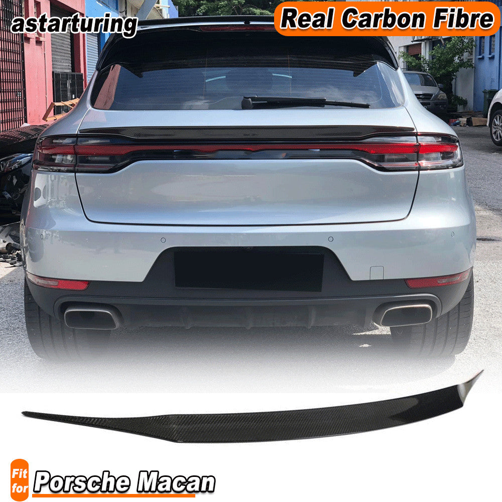 Fit for Porsche Macan 2018-2023 REAL CARBON FIBER Rear Middle Trunk Spoiler Wing