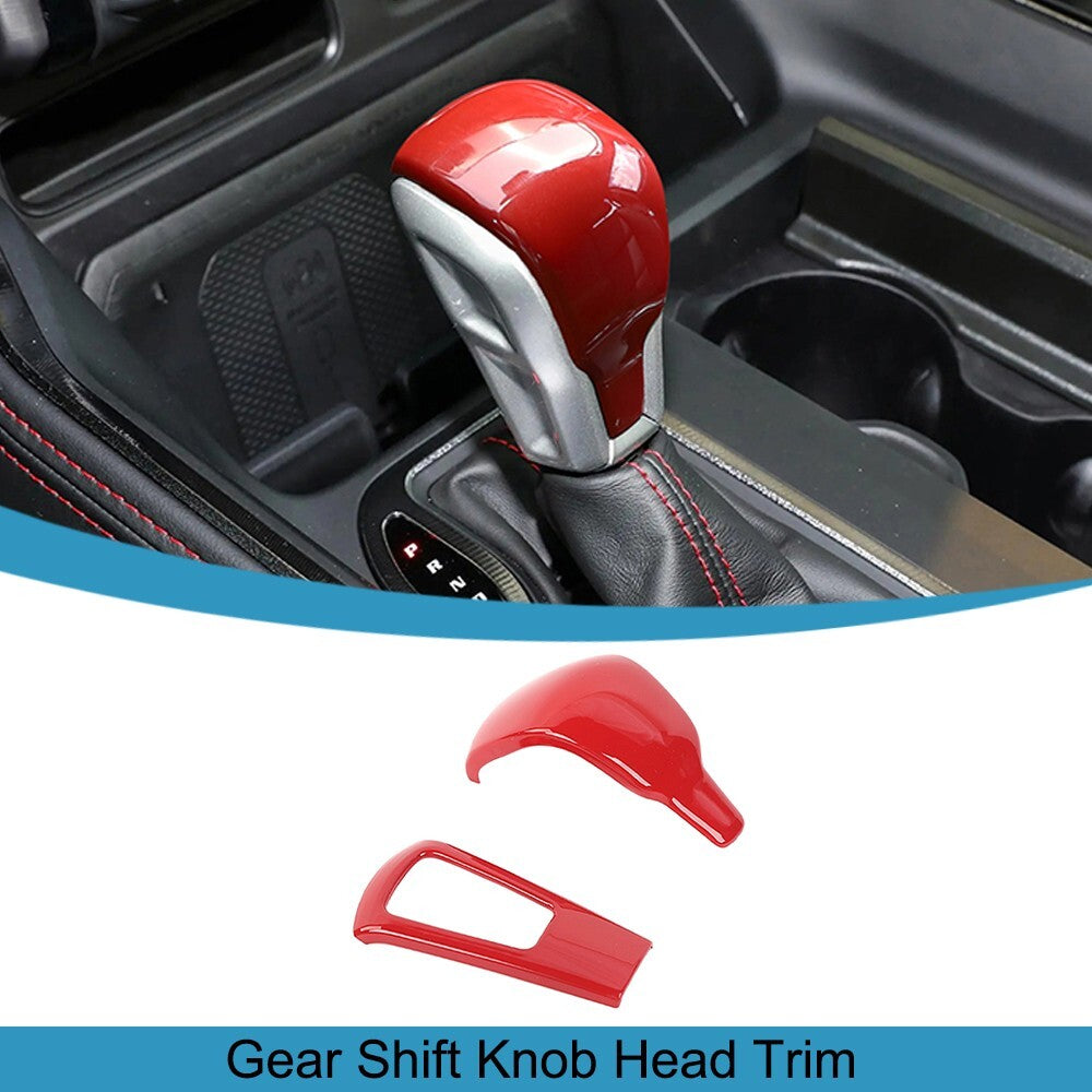 Red Console Gear Shift Knob Head Covers Trim for Dodge for Ram 1500 TRX 2018-2023