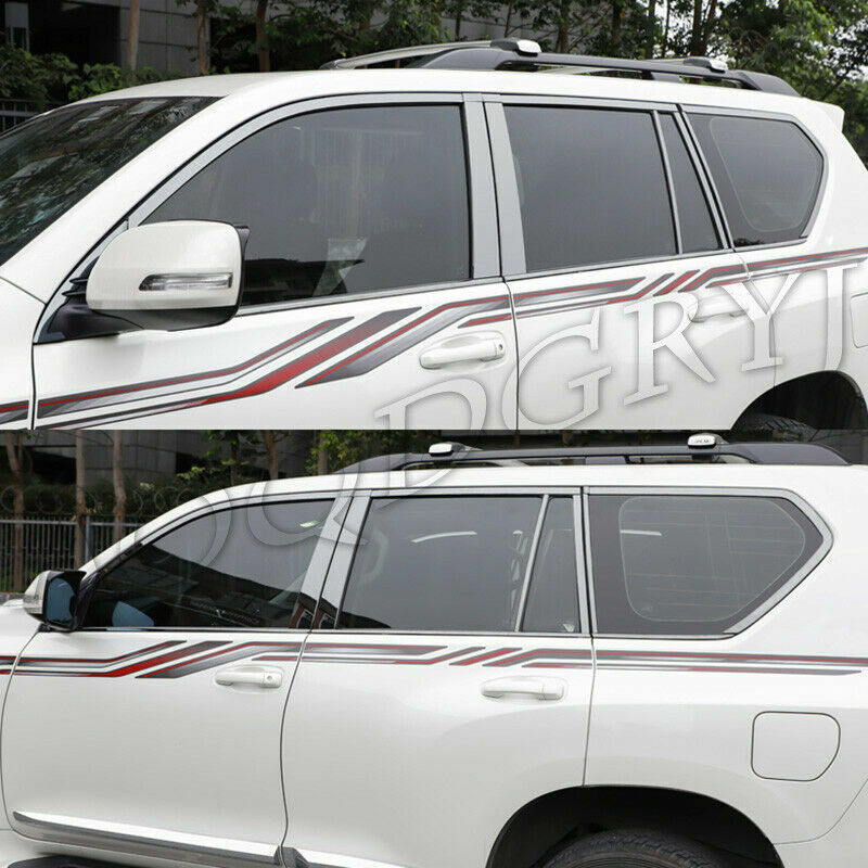 for Toyota Prado 2010-2021 Black steel Full Window Sill Molding Cover Strip 24x