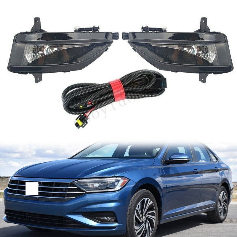 Front bumper LED fog light kit with bulbs and wiring for Volkswagen for Jetta 2019, 2020, and 2021 models.