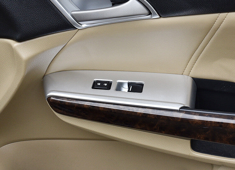 Glass Window Lifting Lock Panel Trim for Honda Accord Crosstour 2008-2013 Silver