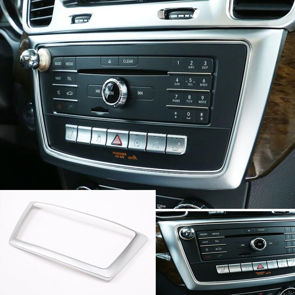 Silver ABS Central Control CD Switch Panel Trim for Benz GL GLE GLS ML 2013-2019