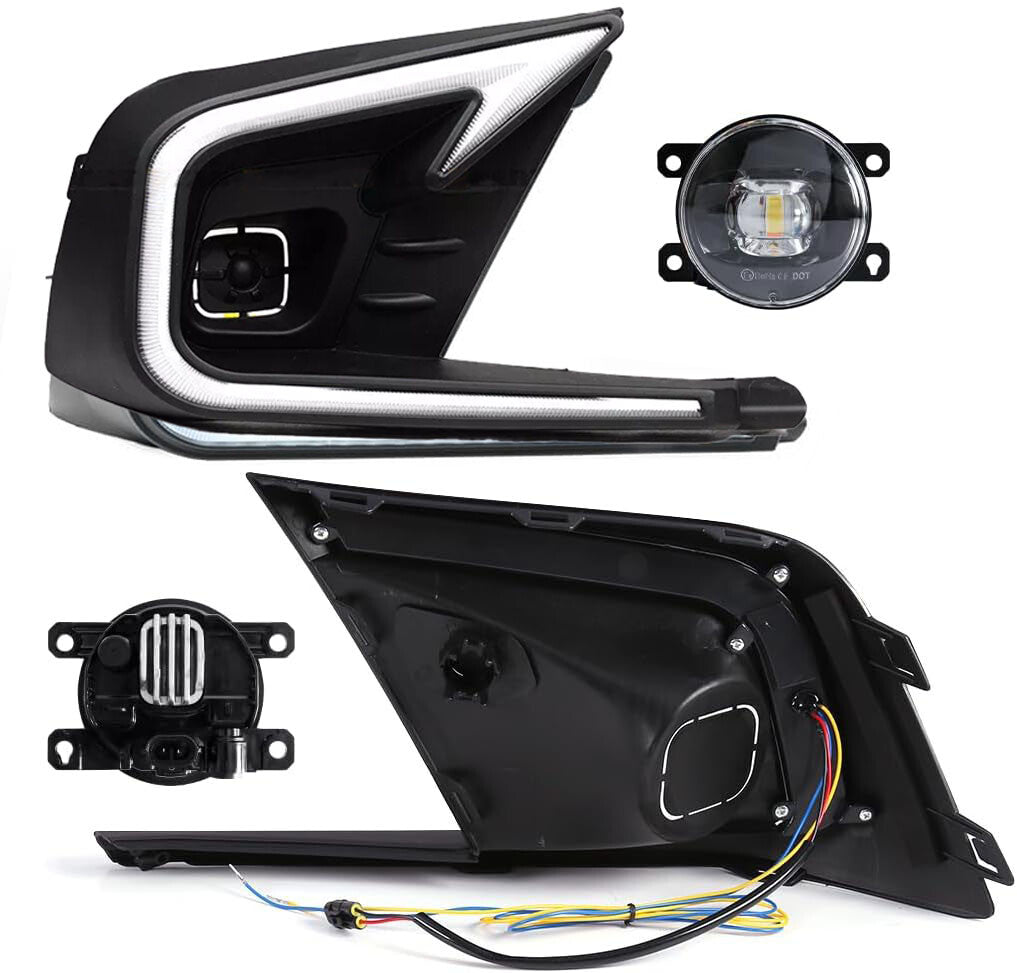 A pair of DRL LED daytime running lights and fog lights for 2022-2024 for Honda for Civic .