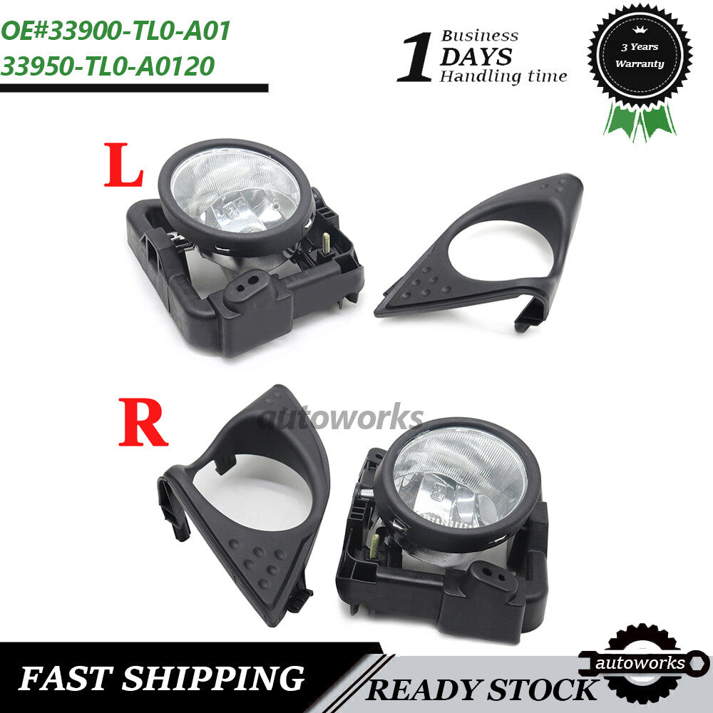 2PCS LH+RH Fog Driving Light Lamp w/Cover for Acura TSX 2.4-3.5L 2009 2010 NEW