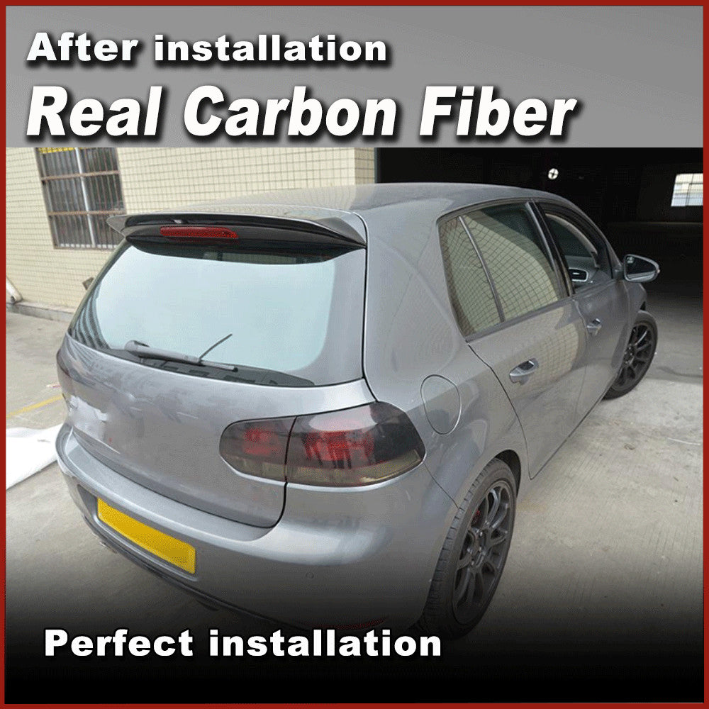 for VW for Golf 6 VI MK6 NON GTI NON R 08-13 REAL Carbon Rear Roof Spoiler Wing Lip