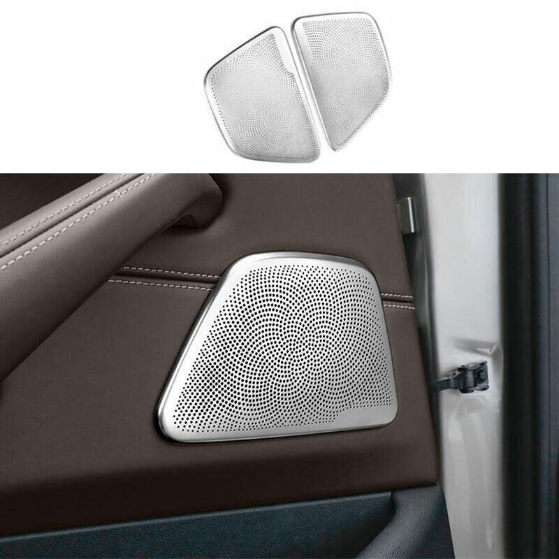 Fit for BMW 5 Series G30 2018-2023 Silver Steel Inner Door Horn Frame Cover Trim