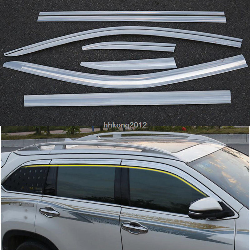 for Toyota highlander 2014-19 silver Window Visors Sun Rain Guard Vent Deflector