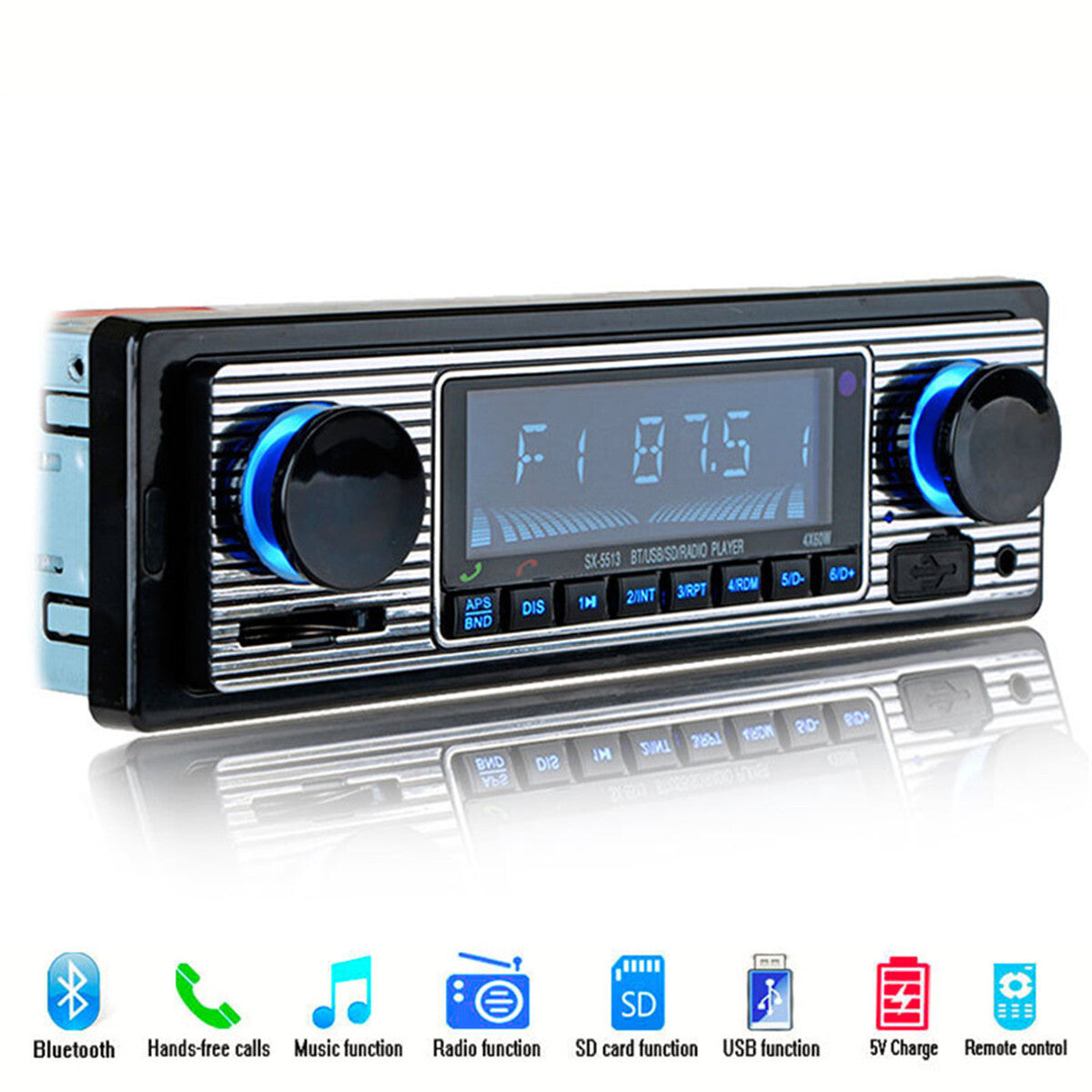 Bluetooth Car Stereo Audio In-Dash FM Aux Input Receiver USB MP3 Radio Player