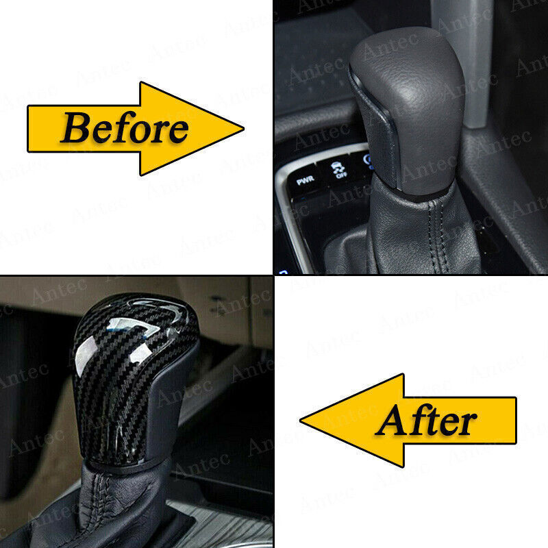 1P Carbon Fiber Gear Shift Knob Cap Cover Trim for Toyota for Corolla Cross 22-2024