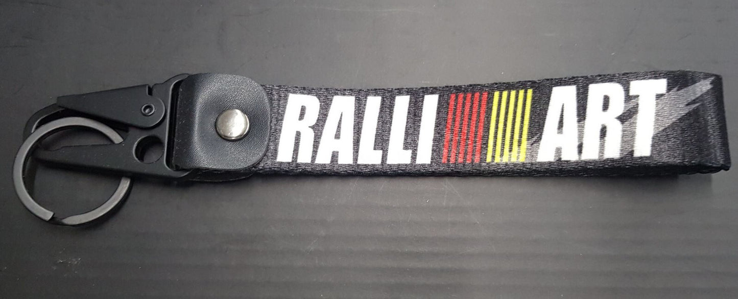 Car keychain/key ring with lanyard, car accessories, Ralliart, black, for Toyota .