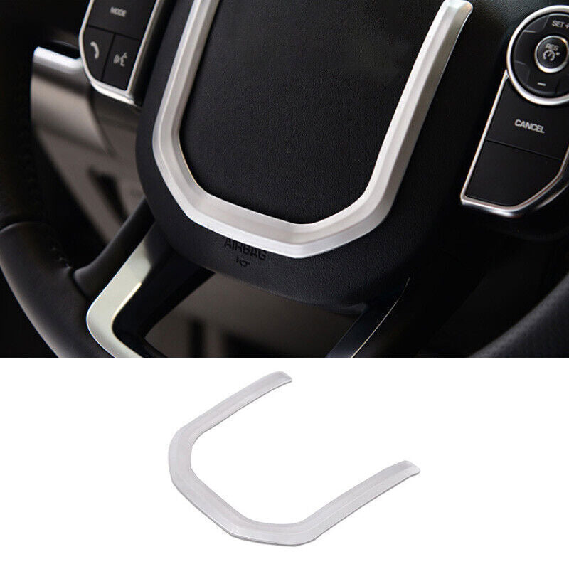 1X For Discovery Sport 2020-25 ABS Matte Silver Steering Wheel U Type Cover Trim