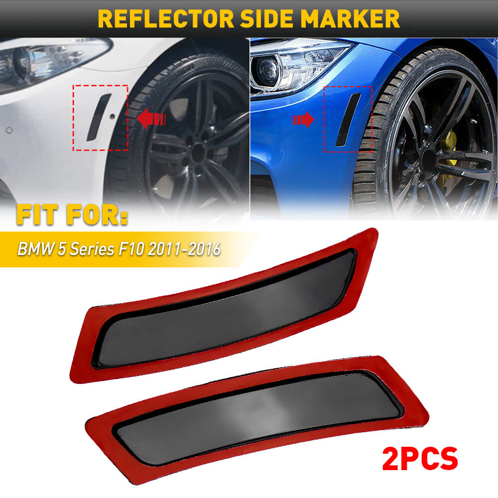 Smoked front bumper reflector side marker lights for BMW 5 Series F10 2011-2016