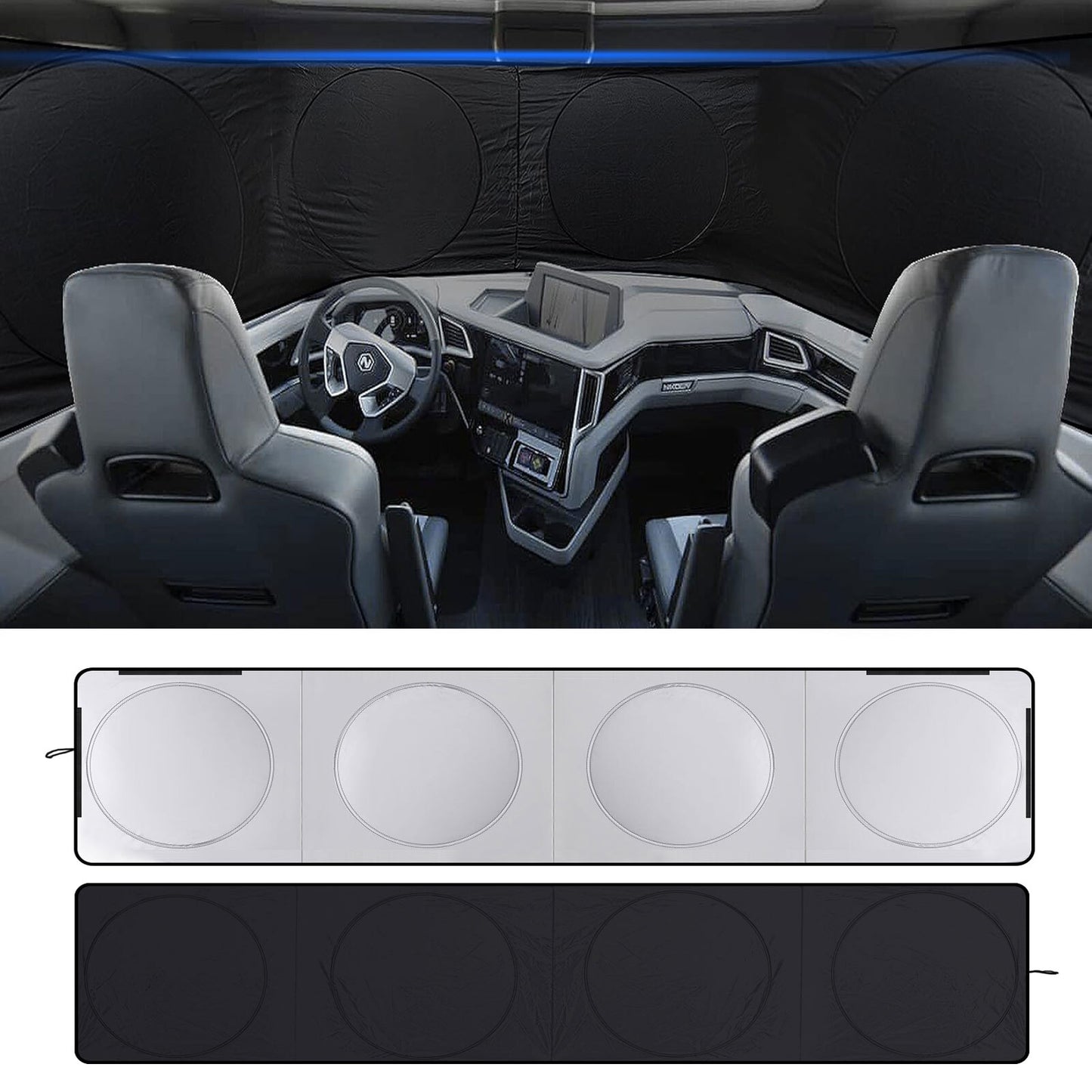 For International Truck Windshield Side Window Sun Shade UV Heat Block Cover