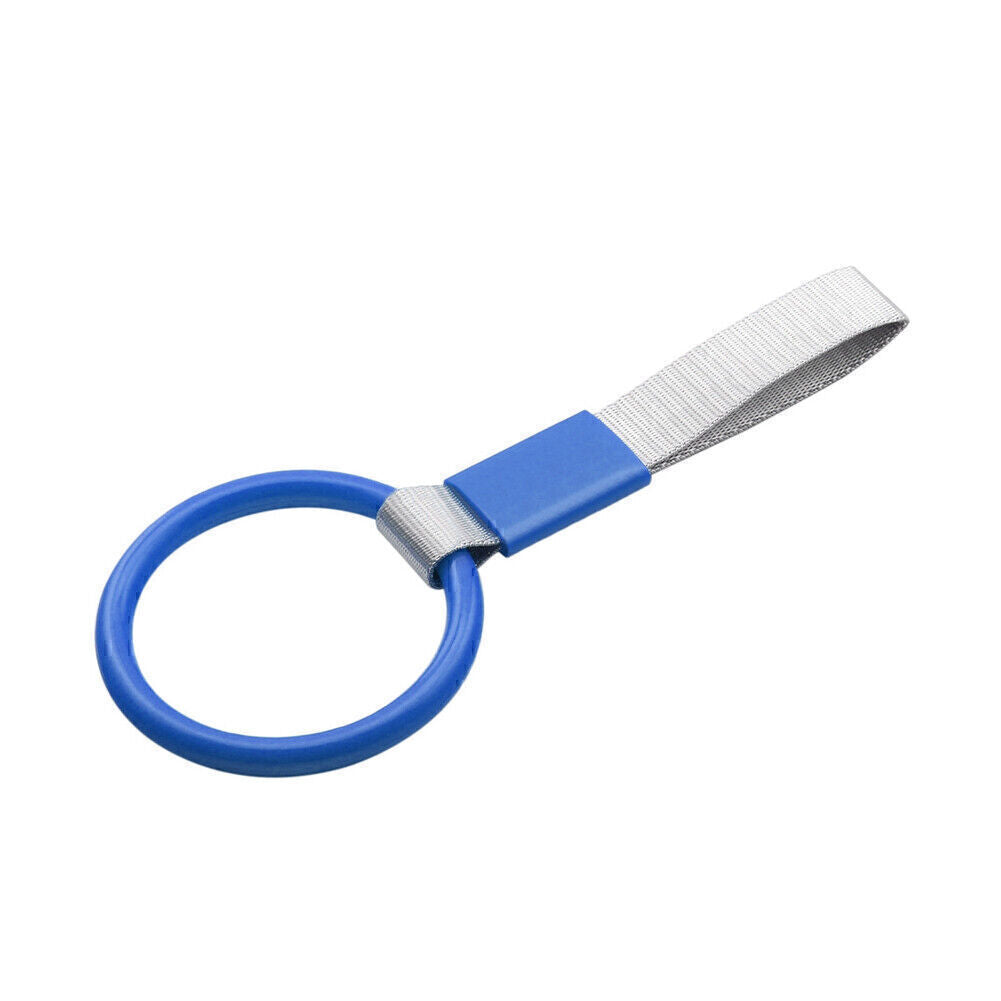 1x ROUND BLUE JDM TSURIKAWA RING SUBWAY TRAIN BUS HANDLE STRAP CHARM DRIFT