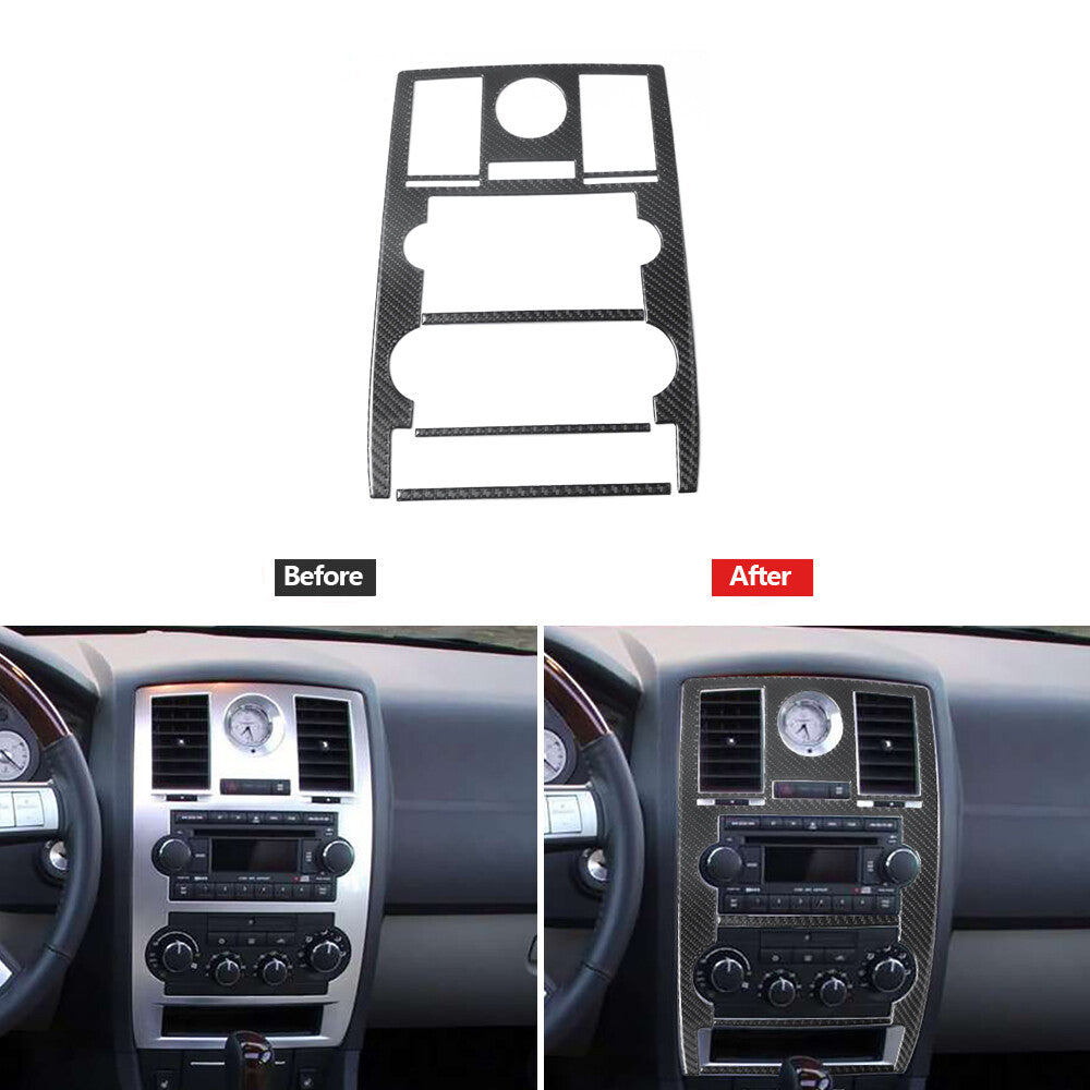 4Pcs Carbon Fiber Climate Control Surround Cover Trim for Chrysler 300 2005-2007