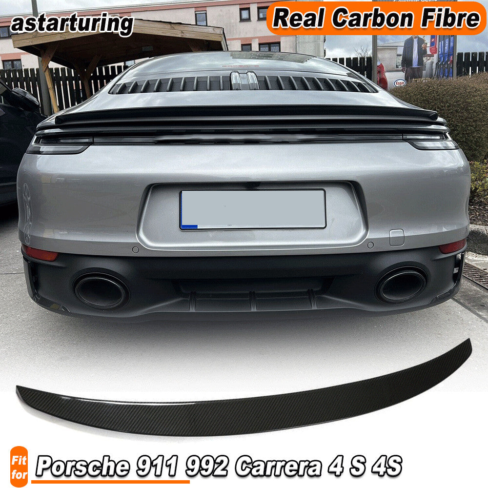 for Porsche 911 992 Carrera 4 S 4S 19UP Dry Carbon Fiber Rear Trunk Spoiler Wing