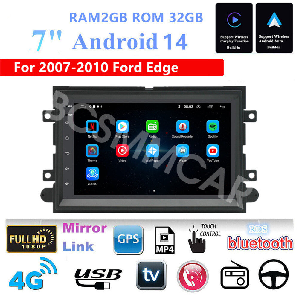7 Fit For 2007-2010 for Ford Edge Android 13 Car GPS Navi Radio Stereo RDS 2+32G