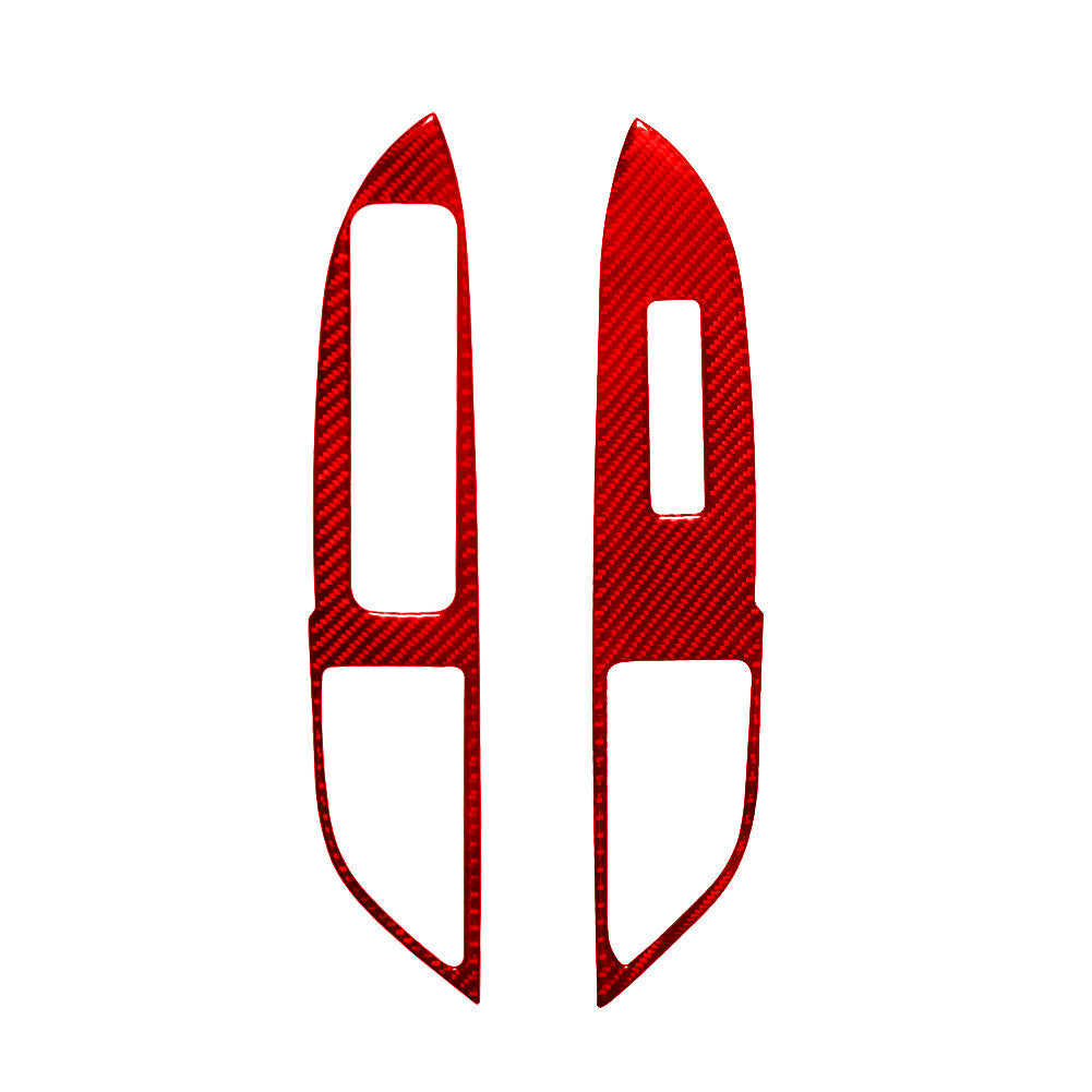 4X Red Carbon Fiber Door Window Control Trim for Mitsubishi Outlander 2014-2016