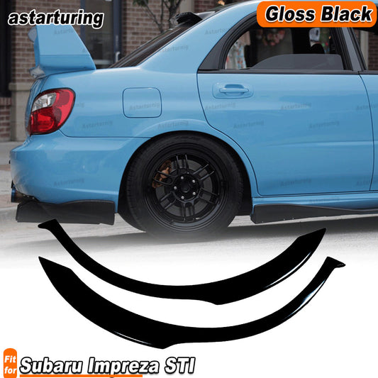 Gloss Black Wheel Well Arch Covers Fender Flares for Subaru Impreza STI 2002-09