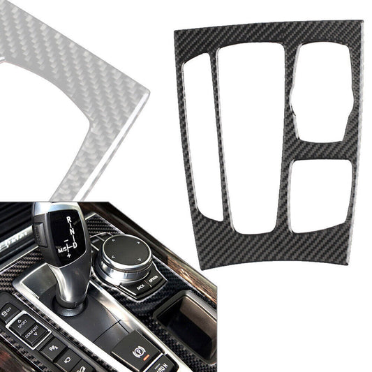 Carbon Fiber Gear Shift Panel Decor Cover Trim Sticker Fit for BMW X5 X6 F15 F16 17
