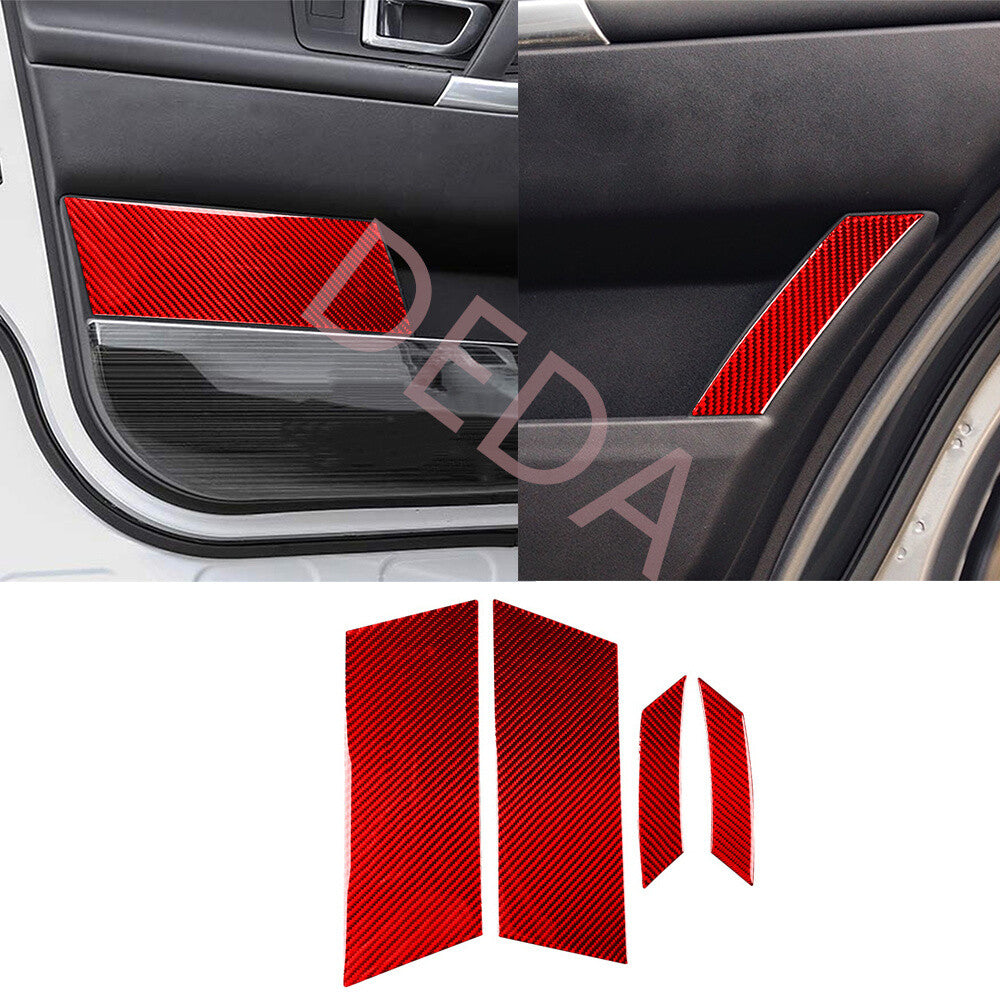 Red Carbon Fiber Interior Door Panel Trim for Land Rover Discovery Sport 2015-19