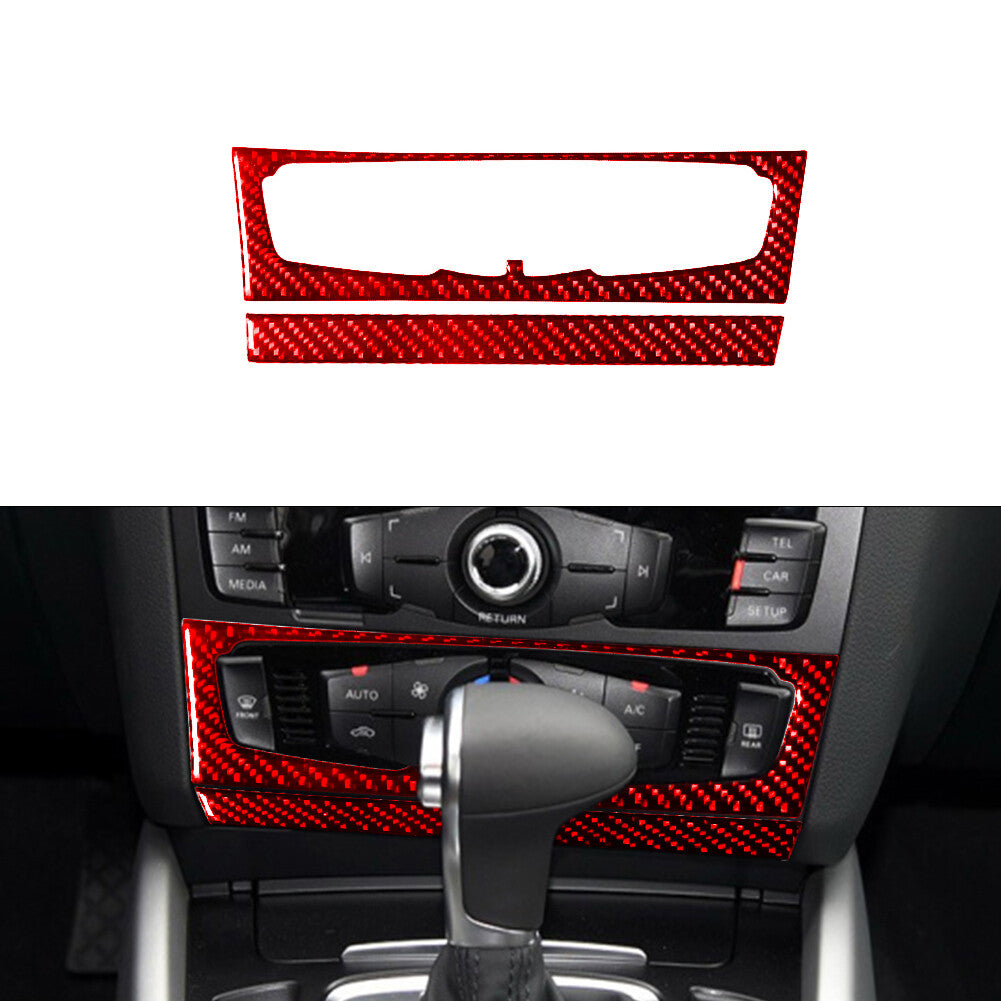 Red Carbon Fiber Climate Control Button Trim Type-B for Audi Q5 2009-2017