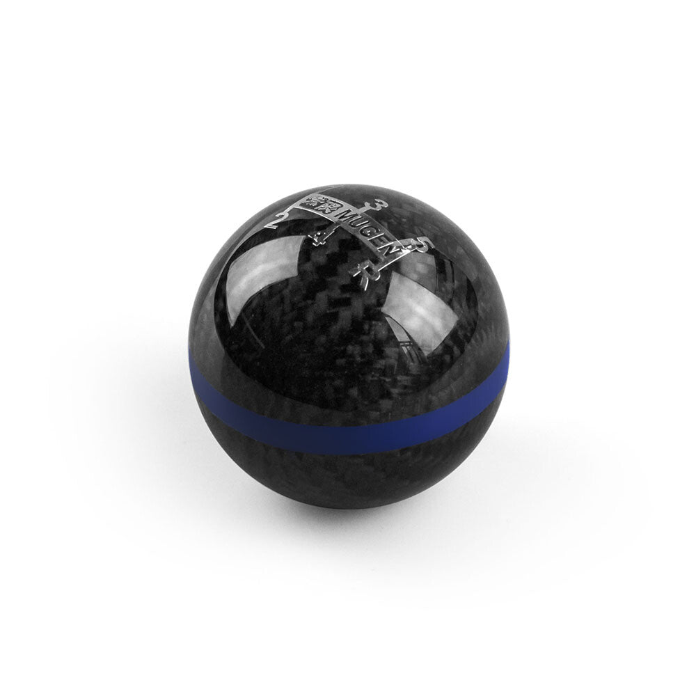Blue Stripe Universal Real Carbon Fiber Ball Manual MT Gear Shift Shifter Knob