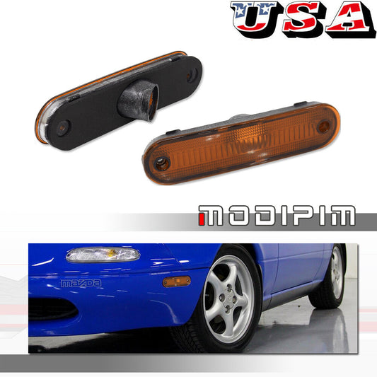 Suitable for 90-05 for Mazda Miata MX-5 front side marker lights, a pair on both sides, amber color.