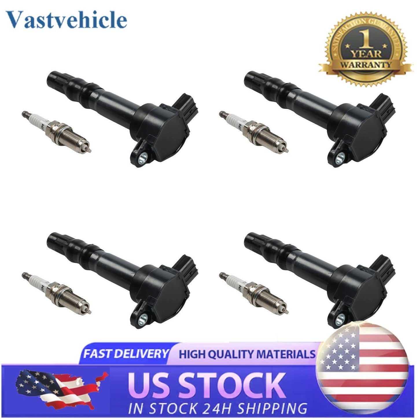 Ignition Coils + Spark Plugs for Mitsubishi Outlander Eclipse Galant UF532