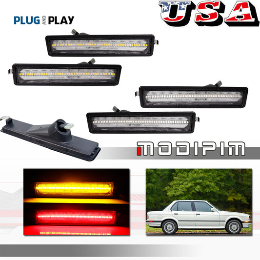 Suitable for 1984-91 for BMW E30 3 Series cleaning lens LED side marker light front and rear kit