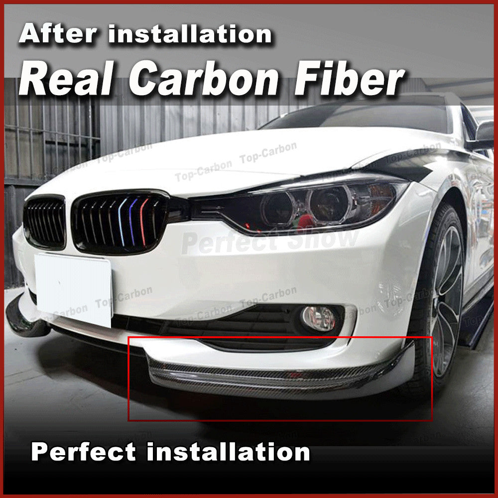 for BMW F30 3 Series Non M-Sport REAL Carbon Front Bumper Splitter Lip Spoiler