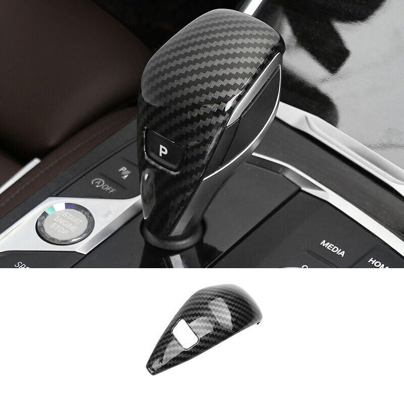 Carbon Fiber Console Gear Shift Knob ABS Cover Trim Fit for BMW X3 iX3 2022-2023