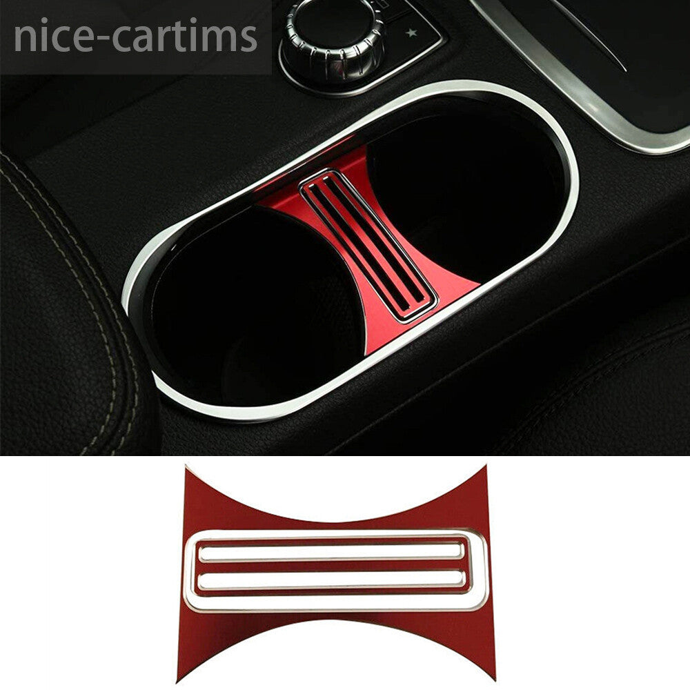 2¡ÁAlloy Red Central Water Cup Holder Cover for Benz A GLA CLA Class W176 2013-19