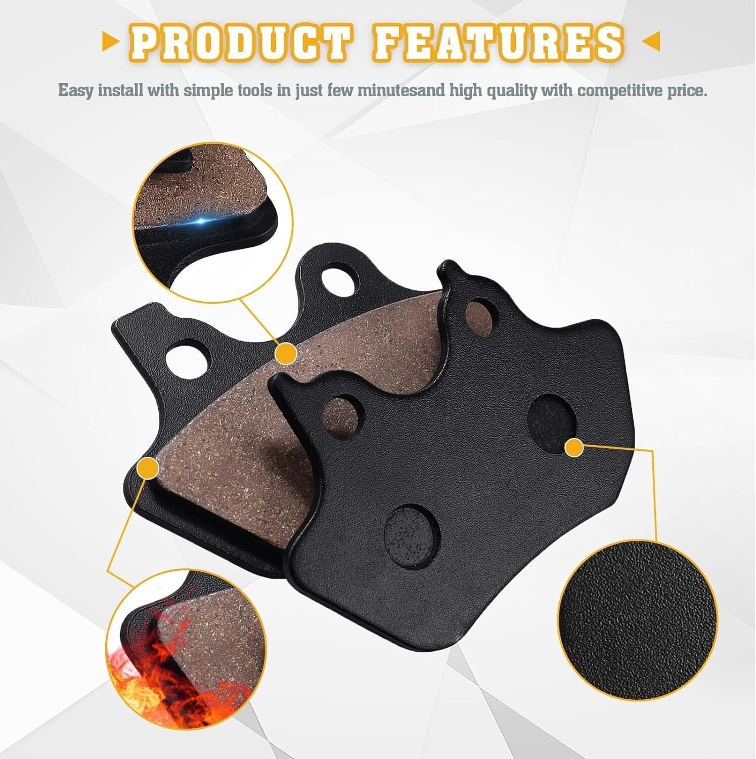 Brake Pads for Harley Davidson Softail FLSTCI FLSTC Heritage Classic/i 2000-07