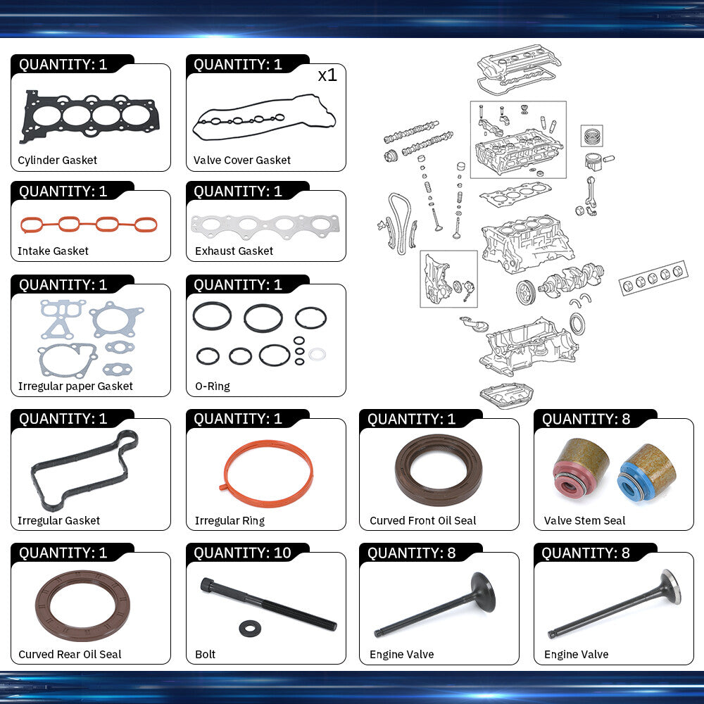 Engine Head Gasket kit For 2012-2019 for Hyundai for Kia Accent Rio 1.6L L4 DOHC GEMMA