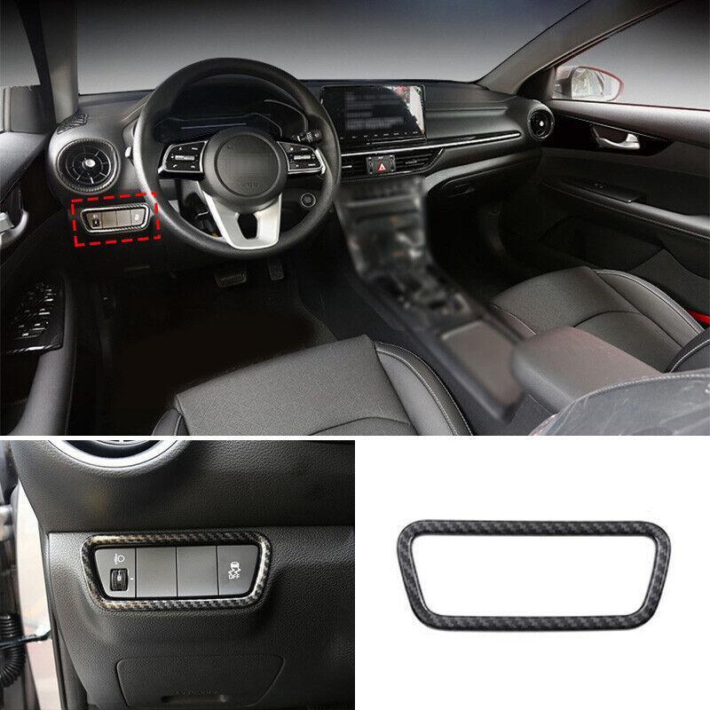 for Kia K3 Forte 2019-2023 Carbon Fiber Headlight Switch Control Frame Trim 1pcs